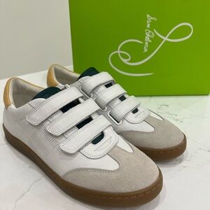 Sam Edelman White, Tan & Green Velcro Strap Sneakers